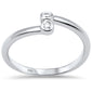 .06ct G SI 14K White Gold Diamond Bezel Set Band Ring Size 6.5