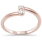 .06ct G SI 14K Rose Gold Diamond Bezel Set Band Ring Size 6.5