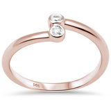 .06ct G SI 14K Rose Gold Diamond Bezel Set Band Ring Size 6.5