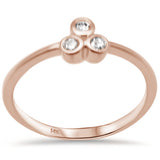 .09ct G SI 14K Rose Gold Diamond Three Stone Ring Size 6.5