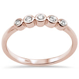 .13ct G SI 14K Rose Gold Diamond Five Diamond Bezel Ring Size 6.5