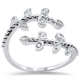 <span>DIAMOND CLOSEOUT! </span>.15ct G SI 14K White Gold Diamond Leaf Wrap around Ring Size 6.5
