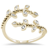 <span>DIAMOND CLOSEOUT! </span>.14ct G SI 14K Yellow Gold Diamond Leaf Wrap around Ring Size 6.5