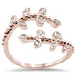 <span>DIAMOND CLOSEOUT! </span>.15ct G SI 14K Rose Gold Diamond Leaf Wrap around Ring Size 6.5