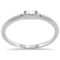 .07ct G SI 14K White Gold Diamond Round & Baguette Band Ring Size 6.5