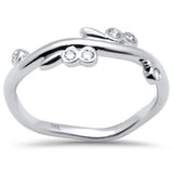 .10ct G SI 14K White Gold Diamond Leaf Ring Size 6.5