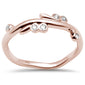 <span>DIAMOND CLOSEOUT! </span>.10ct G SI 14K Rose Gold Diamond Leaf Ring Size 6.5