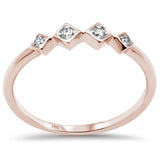 .05ct G SI 14K Rose Gold Diamond Set Band Ring Size 6.5