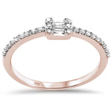 <span>DIAMOND CLOSEOUT! </span>.19ct G SI 14KT Rose Diamond Round & Baguette Ladies Ring Size 6.5