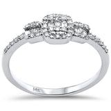 .28ct G SI 14K White Gold Diamond Round & Baguette Ladies Ring Size 6.5