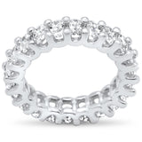 <span>DIAMOND CLOSEOUT! </span> 3.12ct G SI 18K White Gold Oval Cut Diamond Eternity Ring Size 6.5
