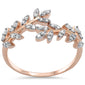 .25ct G SI 14K Rose Gold Diamond Leaf Design Ring Band Size 6.5