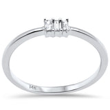 .08ct G SI 14K-White Gold Baguette Diamond Ring Band Size 6.5
