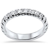 1.00ct G SI 14K White Gold Diamond Engraved Wedding Ring Band