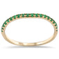 .15ct G SI 14K Yellow Gold Emerald Gemstone Stackable Ring Band