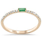 .18ct G SI 14K Yellow Gold Emerald Gemstone & Diamond Ring Size 6.5