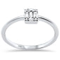 .11ct G SI 14K  White Gold Round & Baguette Diamond Ring Size 6.5