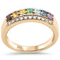<span style="color:purple">SPECIAL!</span> .63ct G SI 14K Yellow Gold Diamond & Multi Color Gemstones & Diamonds Ring Band