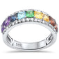 <span style="color:purple">SPECIAL!</span> 2.04ct G SI 14K White Gold Diamond & Multi Color Gemstones & Diamonds Ring Band