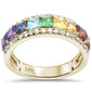 <span>GEMSTONE CLOSEOUT </span>!  1.88ct G SI 14K Yellow Gold Diamond & Multi Color Gemstones & Diamonds Ring Band