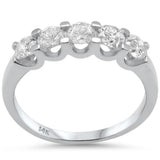 1.00ct G SI 14K White Gold Diamond 5 Stones Engagement Ring Anniversary Band Size 7