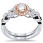 <span>DIAMOND CLOSEOUT! </span> .53ct G SI 14K Two Tone Diamond Halo Engagement Ring Set Size 6.5