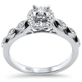 <span style="color:purple">SPECIAL!</span> .34ct G SI 14K White Gold Diamond Halo Engagement Ring Size 6.5