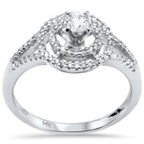 <span>DIAMOND CLOSEOUT! </span>.42ct G SI 14K White Gold Diamond Double Halo Engagement Ring Size 6.5