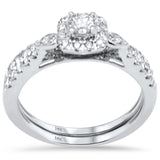 <span>DIAMOND CLOSEOUT! </span>.89ct G SI 14K White Gold Diamond Halo Engagement Ring Size 6.5
