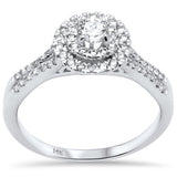 .41ct G SI 14K White Gold Diamond Double Halo Engagement Ring Size 6.5