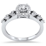 <span>DIAMOND CLOSEOUT! </span>.29ct G SI 14K White Gold Diamond Halo Engagement Ring Size 6.5