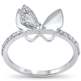 .26ct G SI 14K White Gold Diamond Butterfly Ring Band Size 6.5