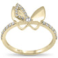 <span style="color:purple">SPECIAL!</span> .27ct G SI 14K Yellow Gold Diamond Butterfly Ring Band Size 6.5