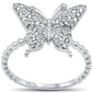 <span style="color:purple">SPECIAL!</span>.38ct G SI 14K White Gold Diamond Butterfly Ring Band