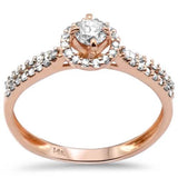 <span>DIAMOND CLOSEOUT! </span>.36ct G SI 14K Rose Gold Diamond Round Shaped Center Diamond Engagement Ring Size 6.5