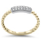 .10ct G SI 14K Two Tone Gold Diamond Braided Ring Band