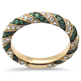 <span>GEMSTONE CLOSEOUT </span>!  .61ct G SI 14K Yellow Gold Emerald & Diamond Ring Band Size 6.5
