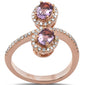 <span style="color:purple">SPECIAL!</span> 1.22ct G SI 14K Rose Gold Wrap Around Oval Shaped Amethyst Gemstone & Diamond Ring Size 6.5