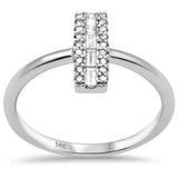 .17ct G SI 14K White Gold Diamond Round & Baguette Ring Band Size 6.5
