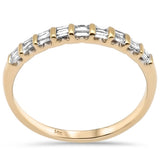 .22ct G SI 14K Yellow Gold Diamond Baguette Stones Ring Band Size 6.5