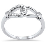 .13ct G SI 14K White Gold Diamond Link Ring Band Size 6.5