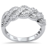 .24ct G SI 14K White Gold Diamond Cuban Ring Band