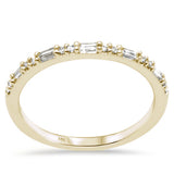 .17ct G SI 14K Yellow Gold Round & Baguette Diamonds Band Ring Size 6.5