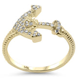 .15ct G SI 14K Yellow Gold Diamond Anchor Band Ring Size 6.5