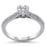 .23ct G SI 14K White Gold Diamond Heart Shaped Engagement Ring Size 6.5