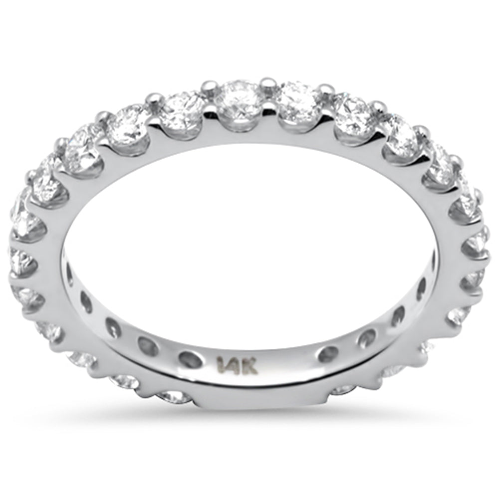 1.28ct G SI 14K White Gold Diamond Wedding Band Ring Size 6.5