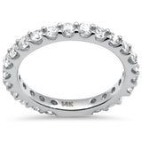 1.28ct G SI 14K White Gold Diamond Wedding Band Ring Size 6.5