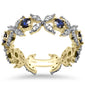 <span style="color:purple">SPECIAL!</span> 1.12ct G SI 14K Yellow Gold Diamond & Blue Sapphire Gemstone Ring Band Size 6.5