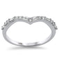 .20ct G SI 14K White Gold Round & Baguette Diamond Stackable Band Ring Size 6.5