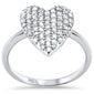 <span style="color:purple">SPECIAL!</span> .56ct G SI 14K White Gold Diamond Heart Shaped Band Ring Size 6.5